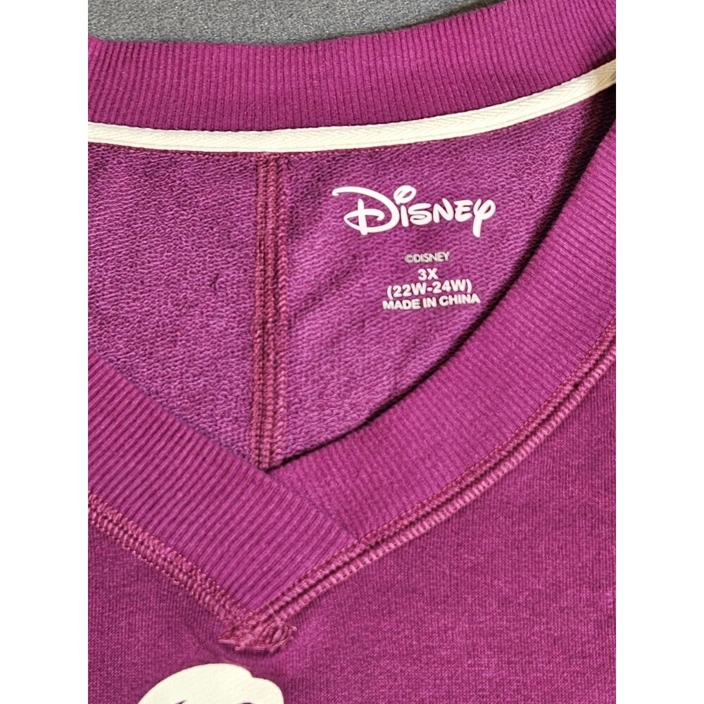 Disney Squad Top Womens 3X 22W-24W Berry Long Sleeve V Neck Pajama Shirt - Picture 4 of 7